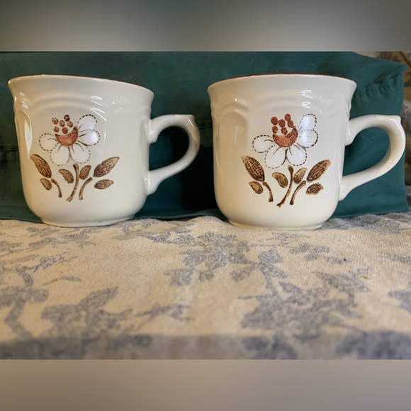 VTG Set of 4 Japan Hearthside Mayblossom Brown Cumberland Stoneware Tea Cups - Picture 12 of 13